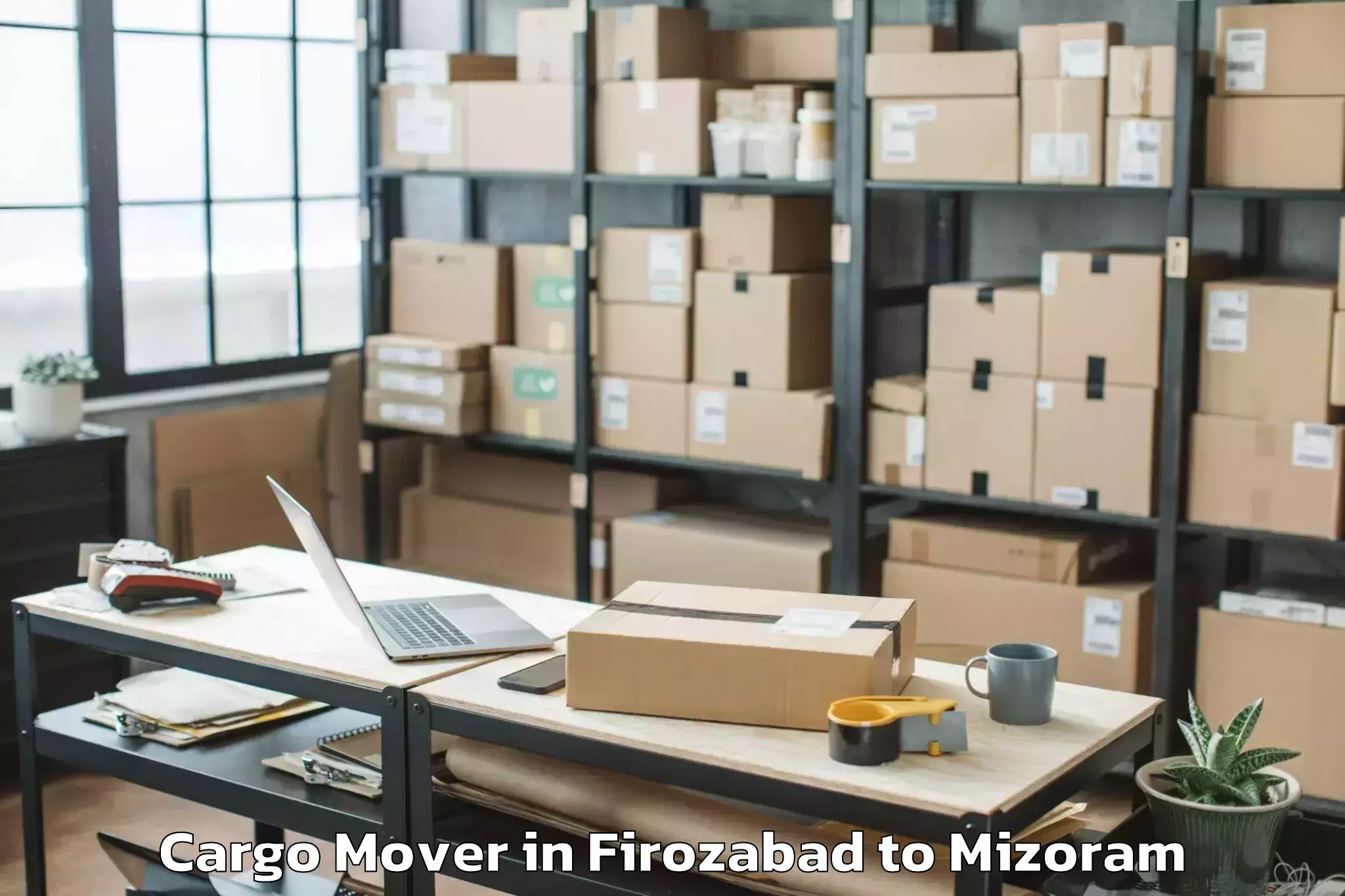 Top Firozabad to Thenzawl Cargo Mover Available